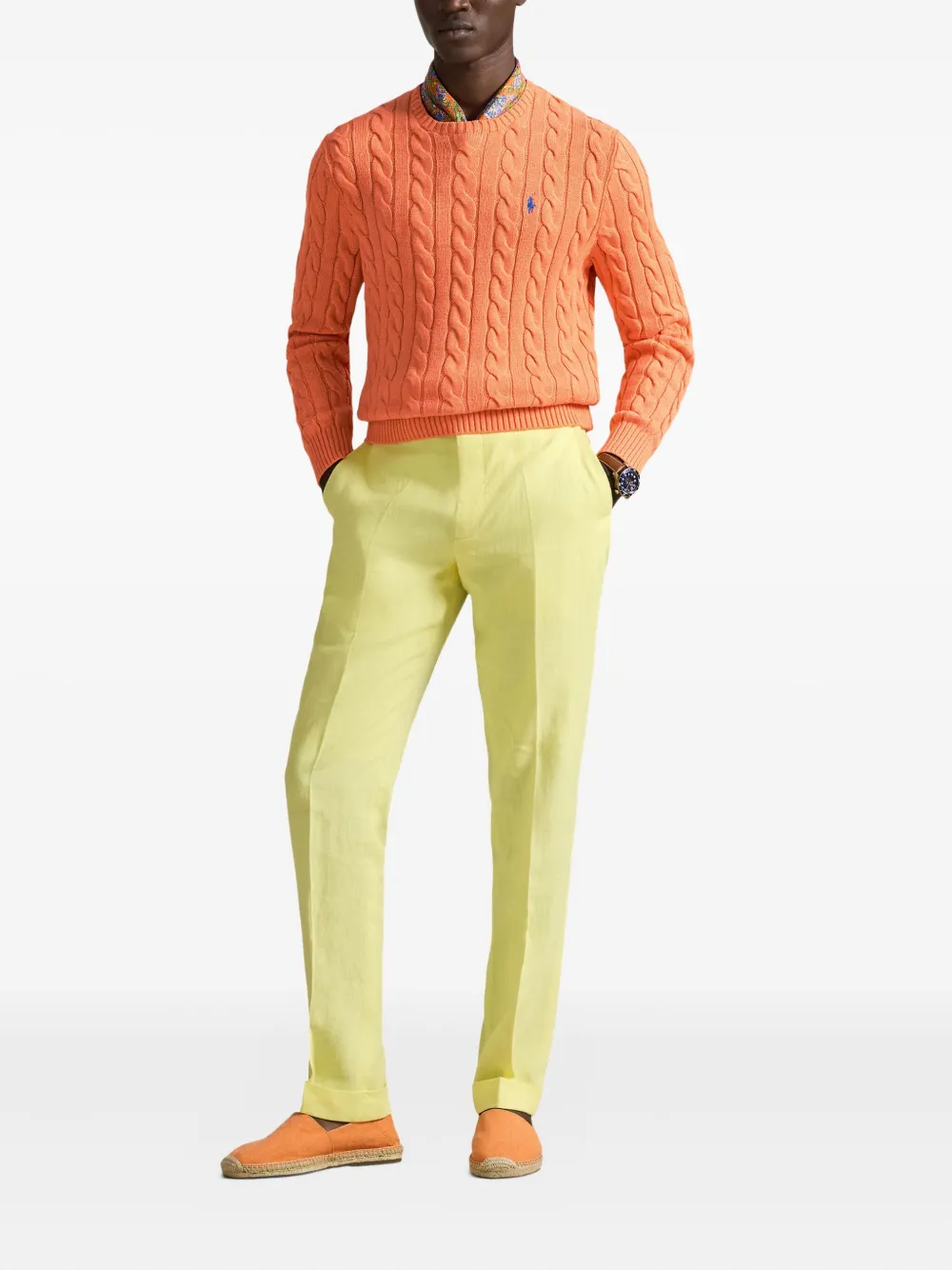 Polo Ralph Lauren Kabelgebreide trui met lange mouwen Oranje