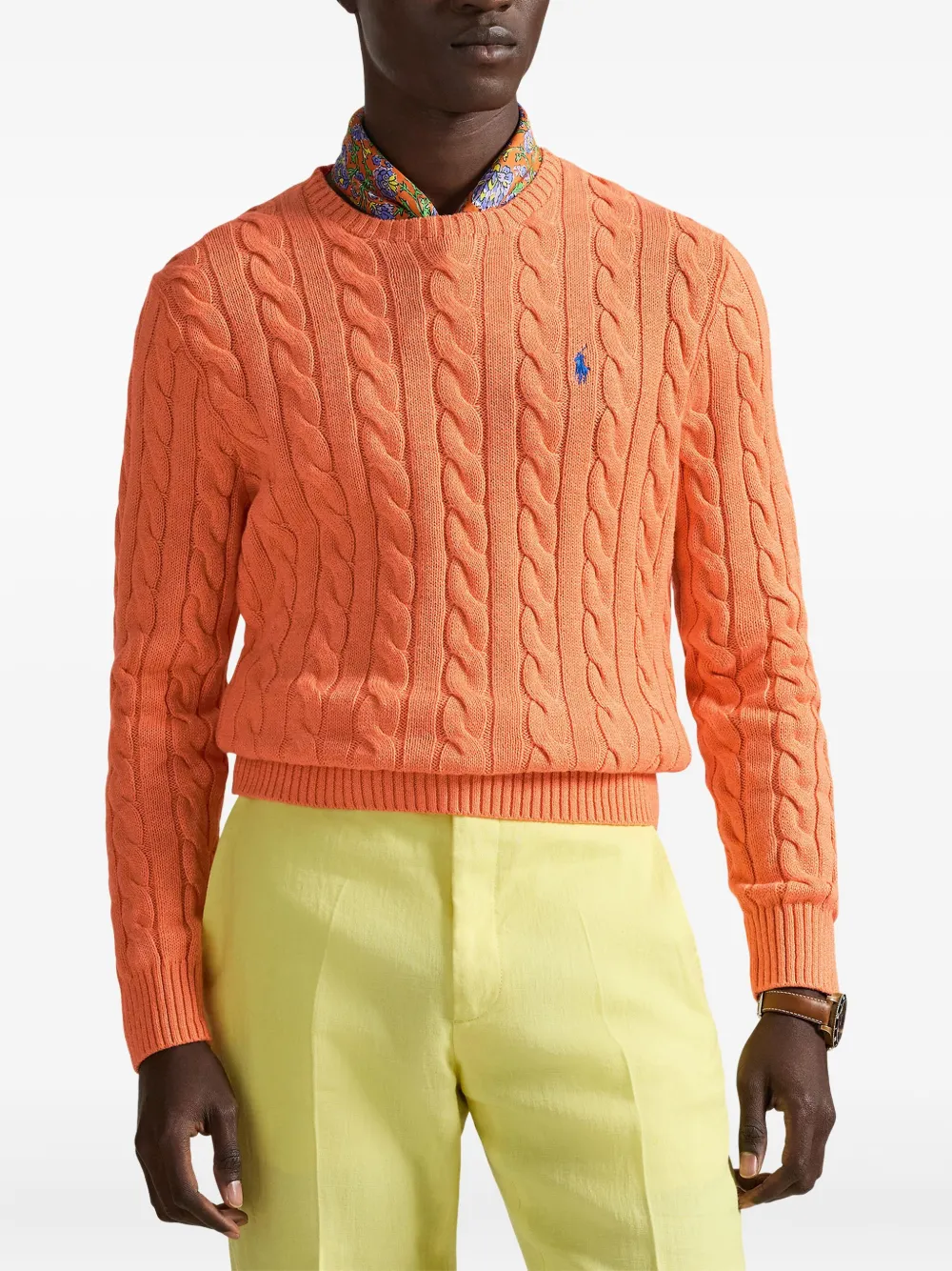 Polo Ralph Lauren Kabelgebreide trui met lange mouwen Oranje