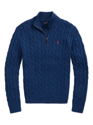 Polo Ralph Lauren ケーブルニット ハーフジップセーター | ブラウン