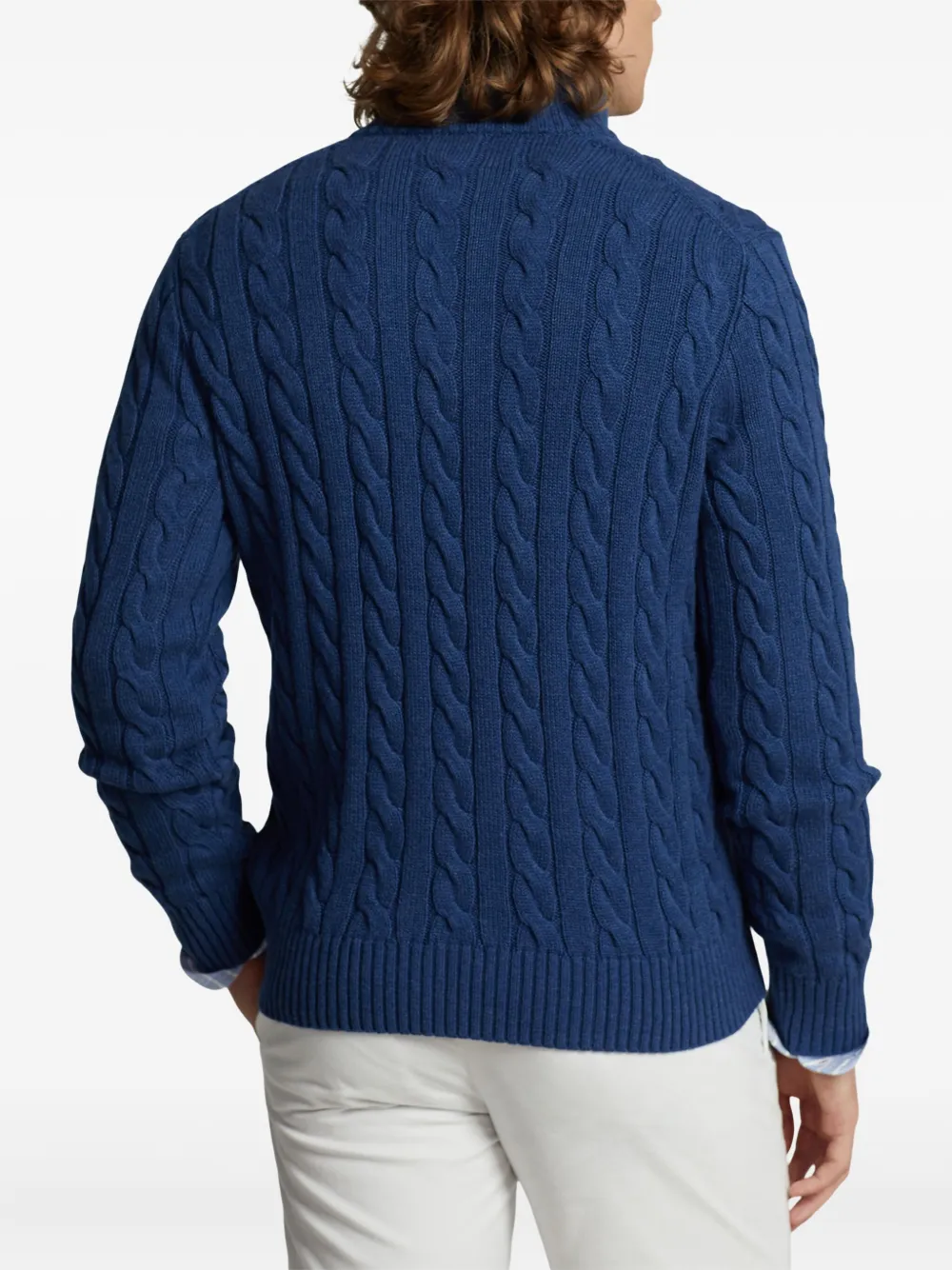 Polo Ralph Lauren ケーブルニット ハーフジップセーター | ブルー