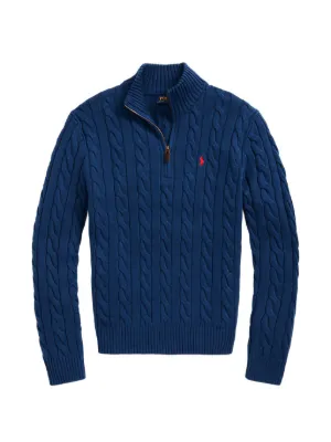 Polo Ralph Lauren ケーブルニット ハーフジップセーター | ブラウン