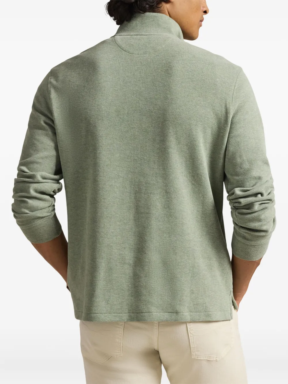 Polo Ralph Lauren Estate-rib Quarter-zip Sweatshirt In Green