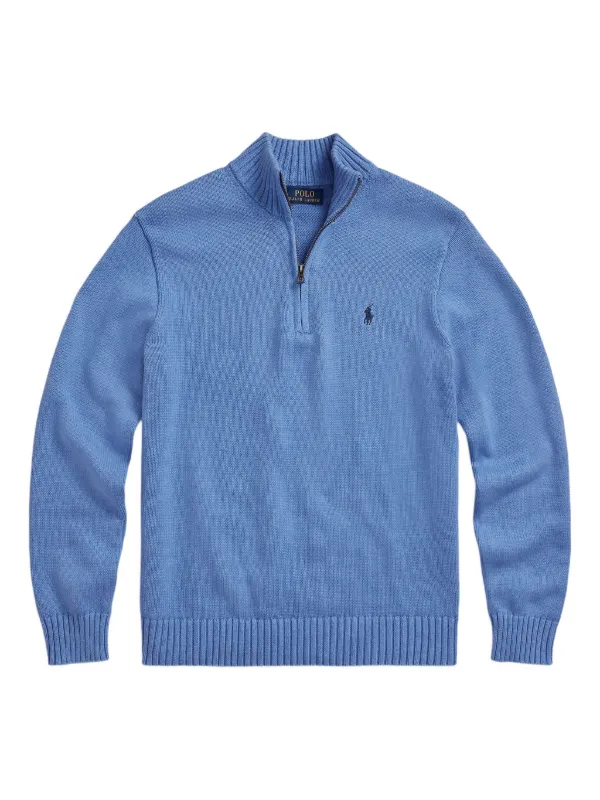 Polo Ralph Lauren Suéter Mangas Longas Com Zíper | Azul | FARFETCH BR