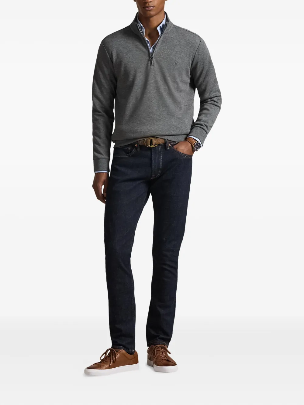 Polo Ralph Lauren Coltrui met halve rits Grijs