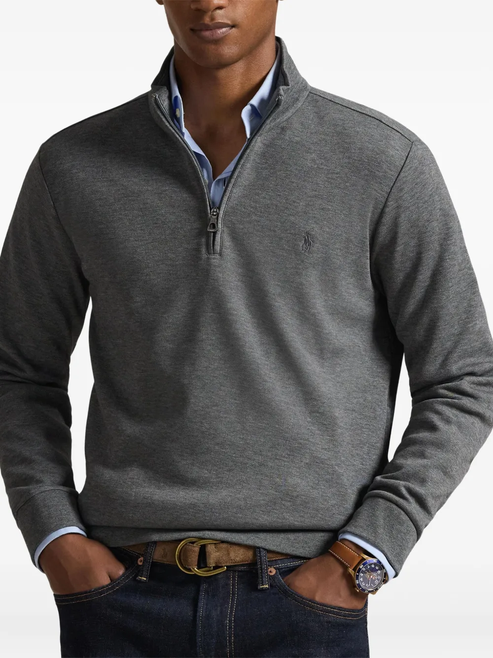 Polo Ralph Lauren Coltrui met halve rits Grijs