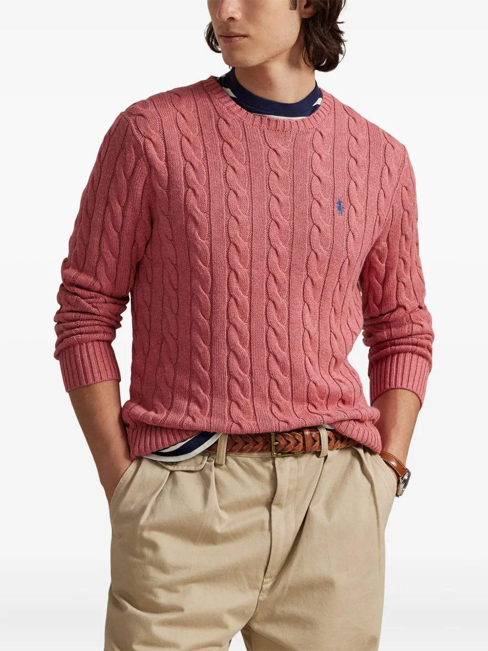 Polo Ralph Lauren Kabelgebreide trui met lange mouwen Roze