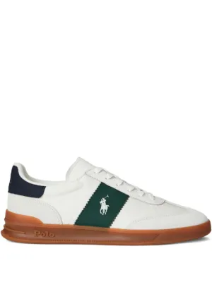Polo Ralph Lauren Heritage Aera leather-suede Sneakers | White
