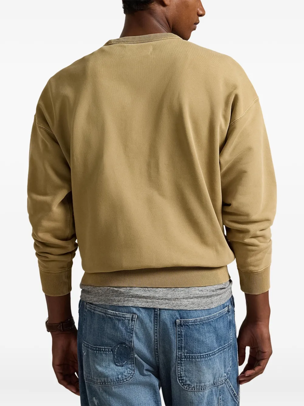 Polo Ralph Lauren Crew-neck Long-sleeve Sweatshirt In Brown