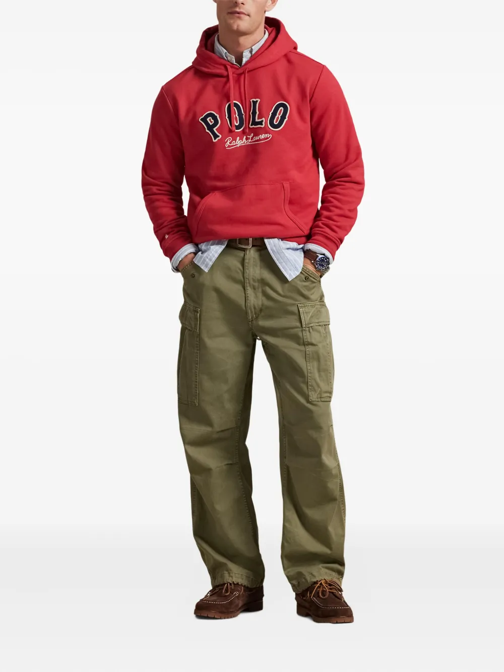 Polo Ralph Lauren Ralph Lauren The Rl Fleece Western-logo Hoodie In Red