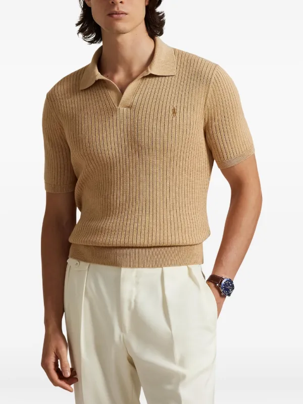 Polo Ralph Lauren Collared Ribbed T-shirt | Neutrals | FARFETCH