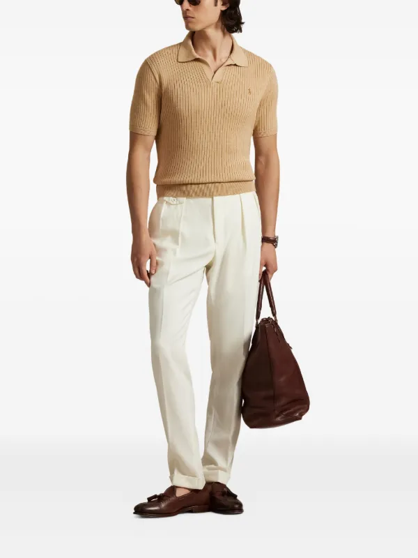 Polo Ralph Lauren Collared Ribbed T-shirt | Neutrals | FARFETCH
