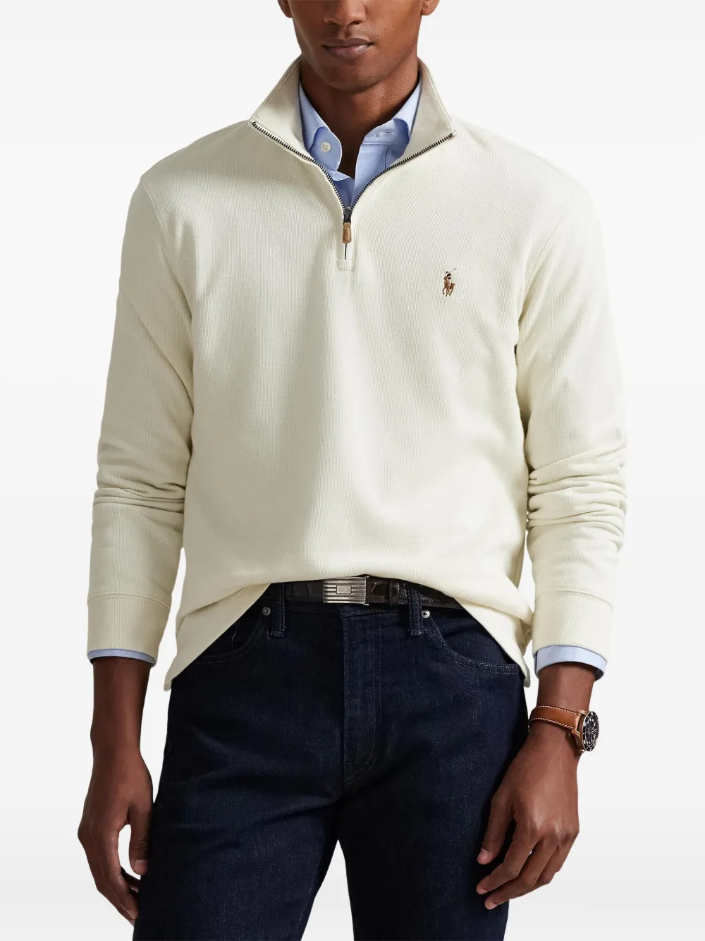 Polo Ralph Lauren Sweater met halve rits Beige