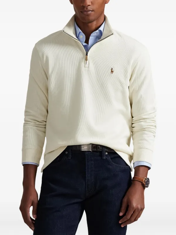 Polo Ralph Lauren Moletom Com Zíper Parcial | Neutro | FARFETCH BR