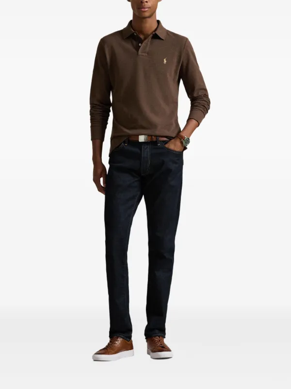 POLO RALPH LAUREN ロングスリーブニット　 ブラウン Polo Ralph Lauren ロングスリーブ ニット ポロシャツ | ブラウン