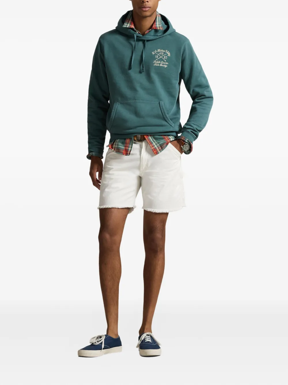 Polo Ralph Lauren Embroidered Long-sleeved Hoodie In Green