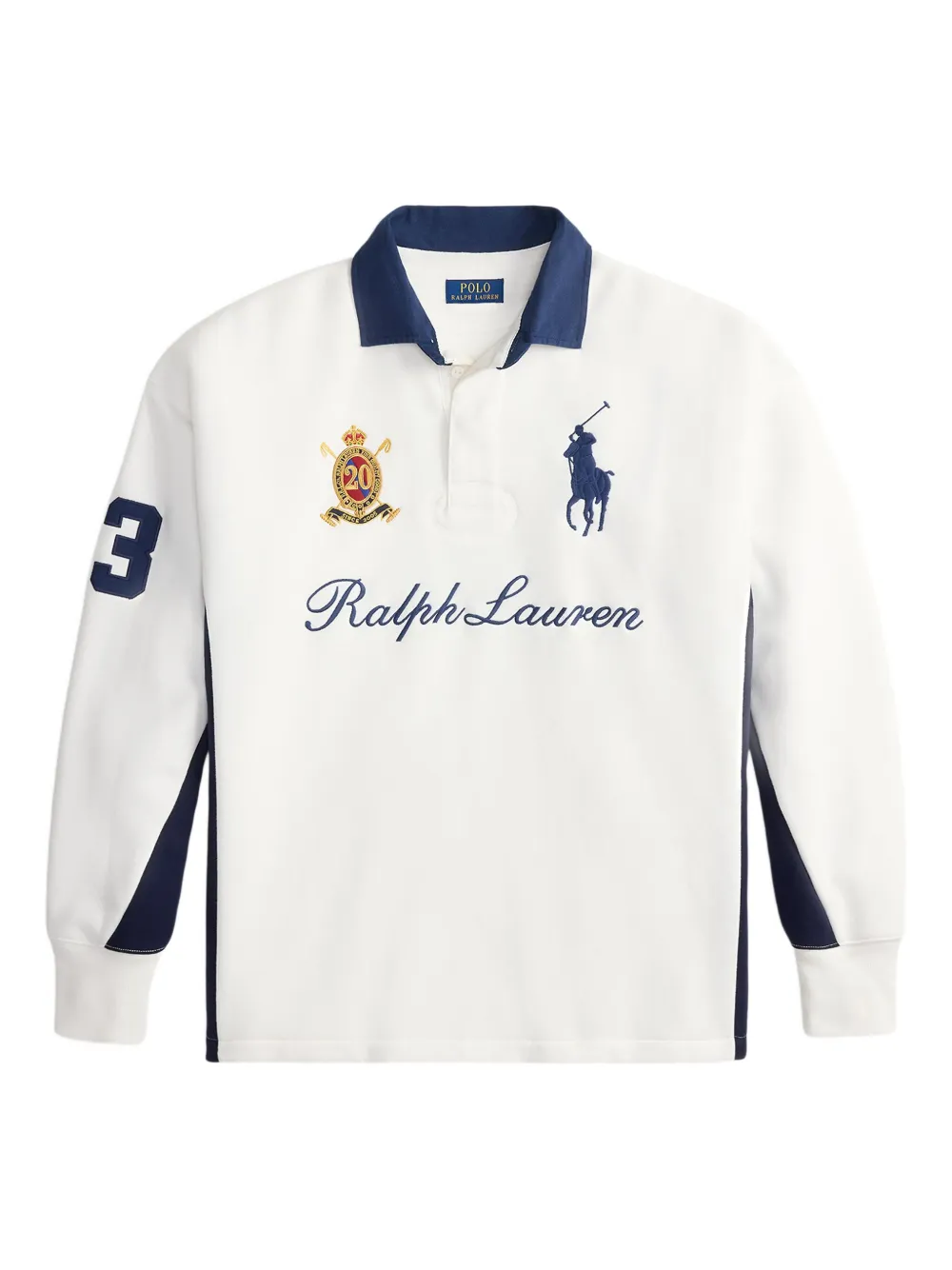 Polo Ralph Lauren モックネック ラガーポロシャツ - ホワイト Polo Ralph Lauren モックネック ラガーポロシャツ - ホワイト