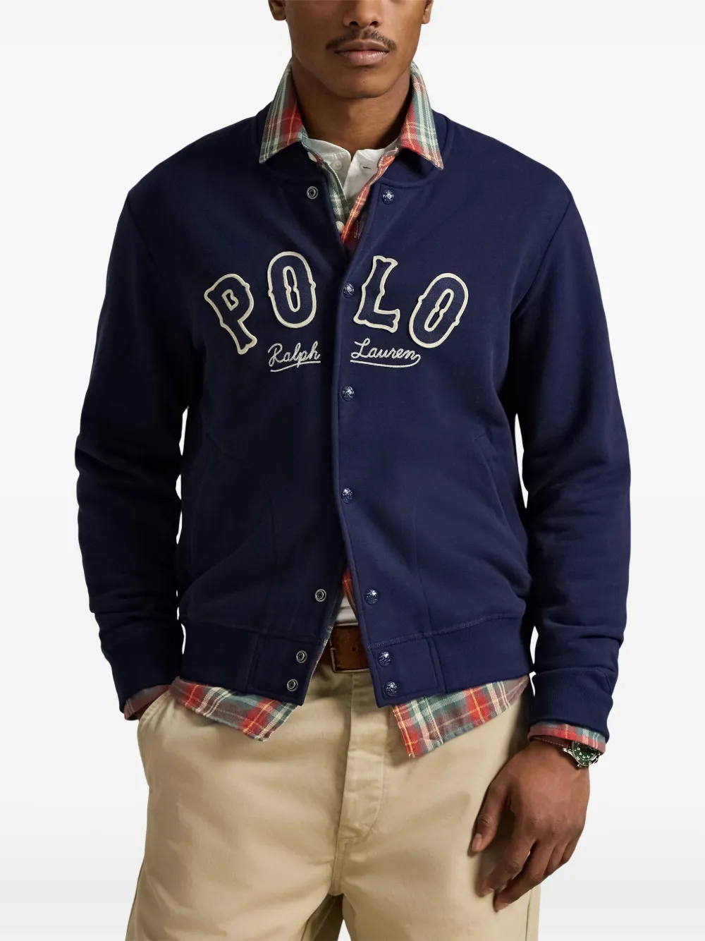 Polo Ralph Lauren Press-stud Sweatshirt In Blue