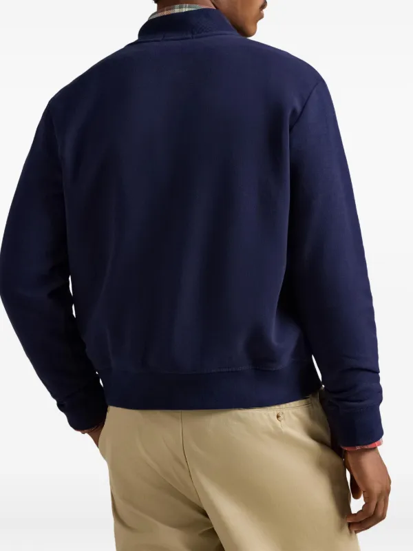 Polo Ralph Lauren ブルゾン ネイビー Polo Ralph Lauren press-stud Sweatshirt | Blue | FARFETCH