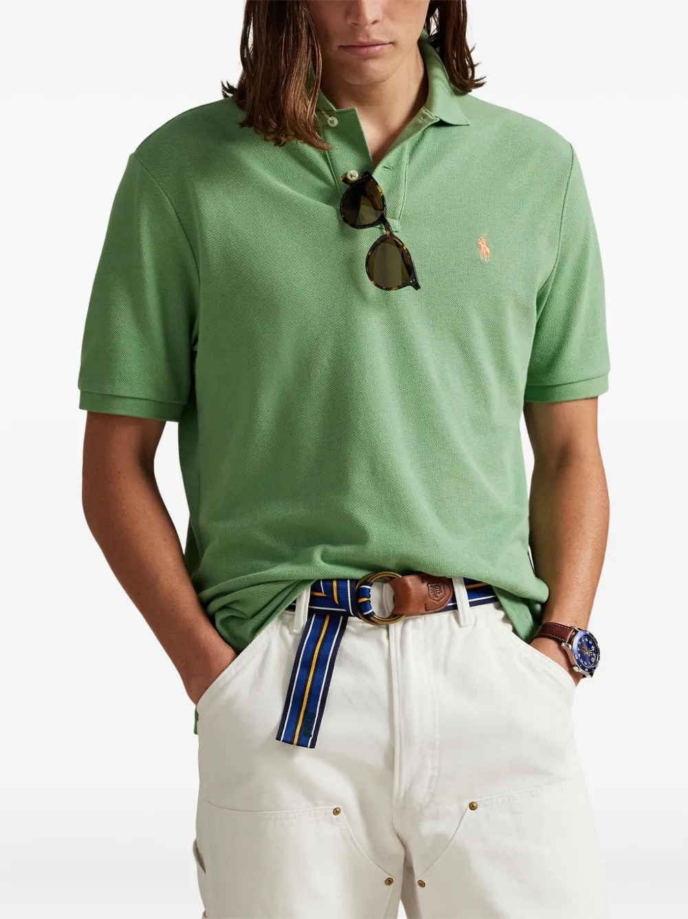 Polo Ralph Lauren Short Sleeve Knit Polo Shirt In Green