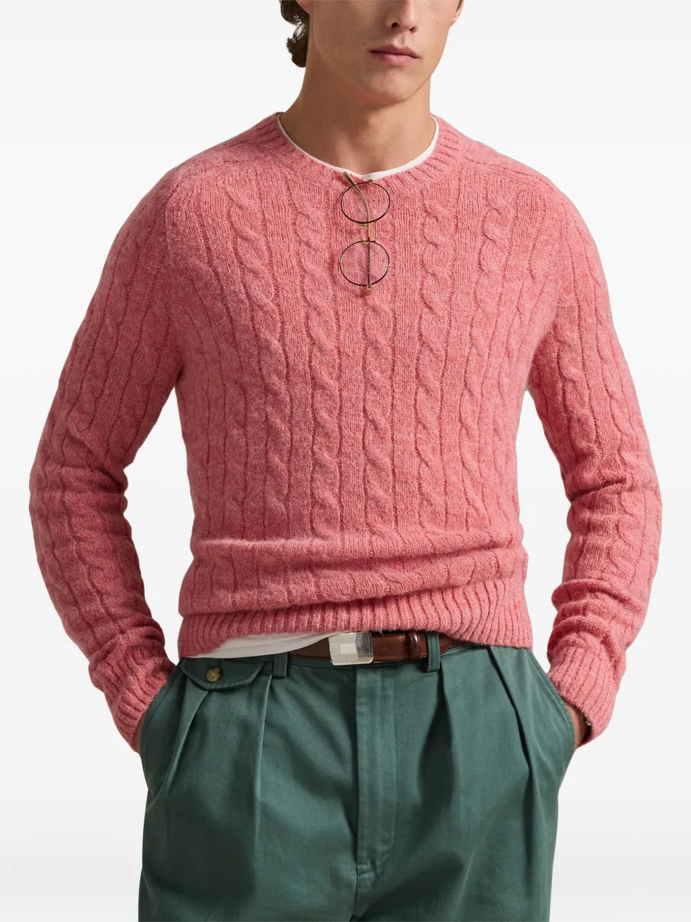  Polo Ralph Lauren Cable-knit Elbow-patch Pullover - Pink 