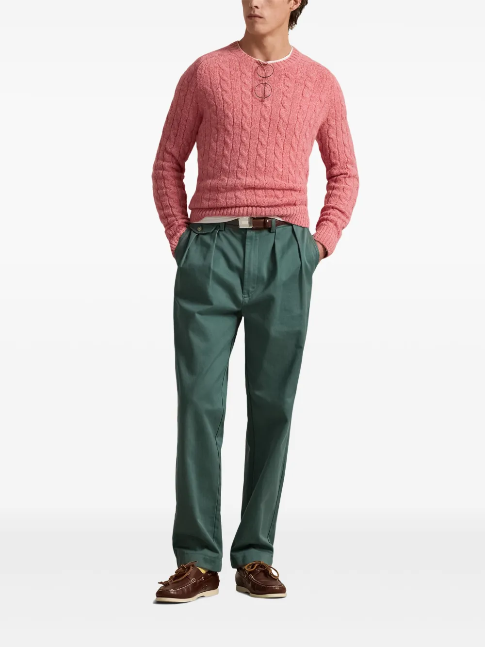  Polo Ralph Lauren Cable-knit Elbow-patch Pullover - Pink 