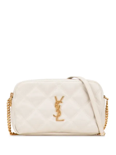 Saint Laurent Pre-Owned 2019 Mini Quilted Lambskin Becky Double Zip crossbody bag