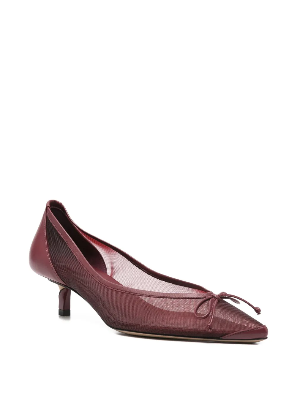 Jacquemus Tourni B Leather-trimmed Mesh Pumps In Purple