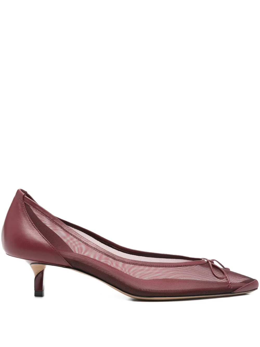 Jacquemus Tourni B Leather-trimmed Mesh Pumps In Purple