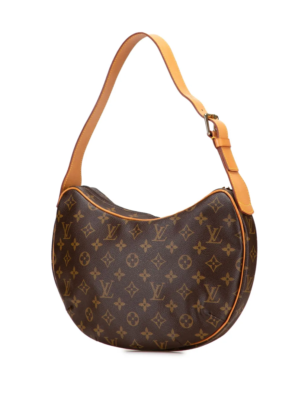 Pre-owned Louis Vuitton 2003 Monogram Croissant Mm Hobo Bag In Brown