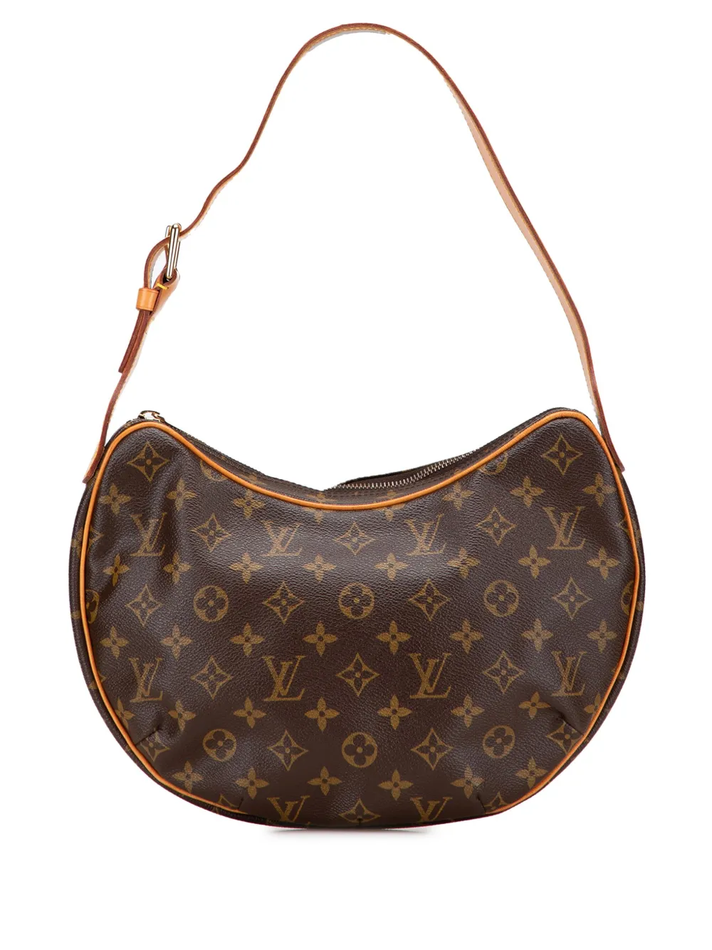 Pre-owned Louis Vuitton 2003 Monogram Croissant Mm Hobo Bag In Brown