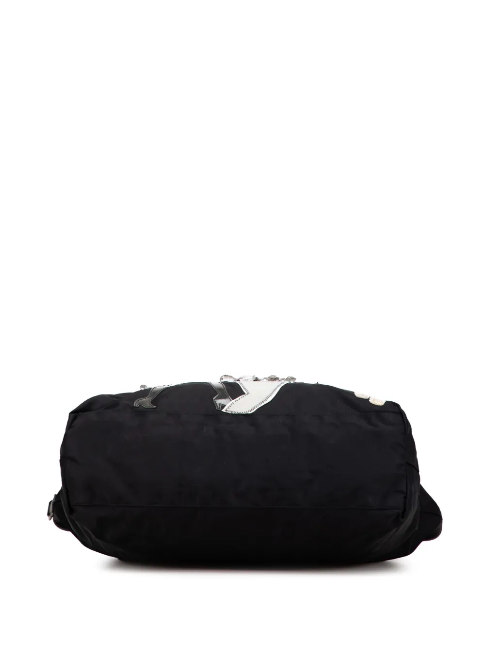 Pre-owned Prada 2013-2025 Saffiano Trimmed Tessuto Robot Satchel In Black