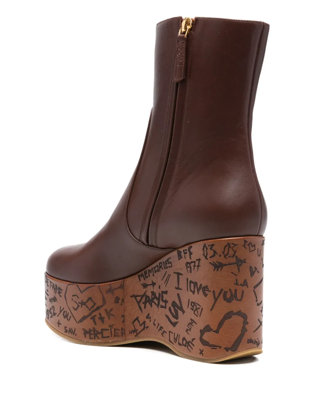 Chloé Chloe Chocolate Leather Maxime Wedges In Brown
