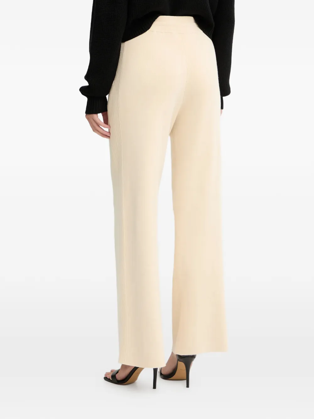 Patrizia Pepe elasticated-waistband logo trousers - Beige
