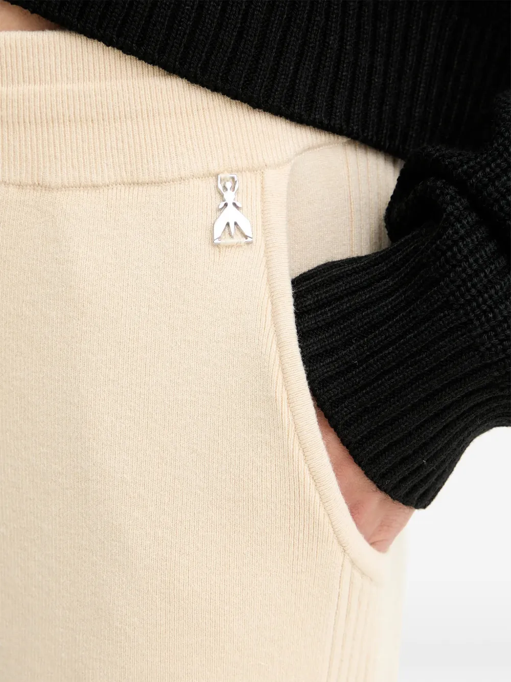 Patrizia Pepe Broek met elastische tailleband Beige
