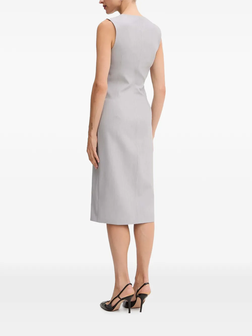 Patrizia Pepe Mouwloze midi-jurk met ritssluiting Grijs