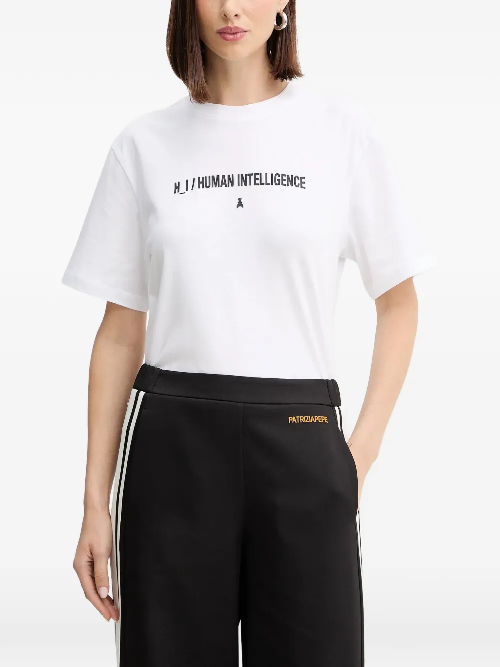 Patrizia Pepe Print-detail Crew Neck T-shirt In White