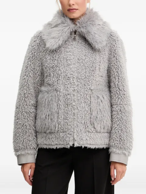 Patrizia Pepe reversible faux-fur collar jacket