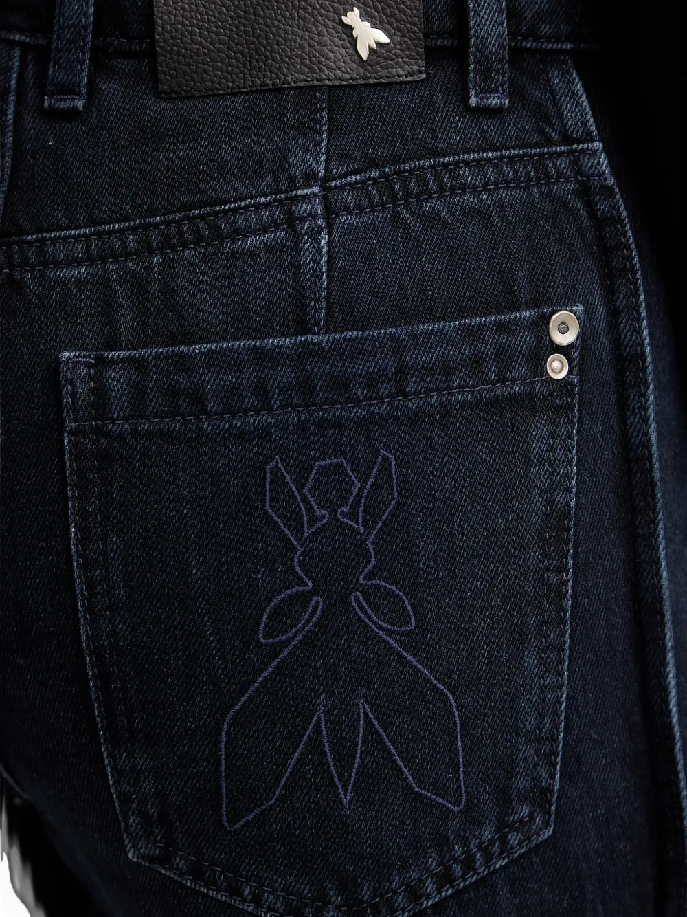 Patrizia Pepe Jeans met logo applicatie Blauw