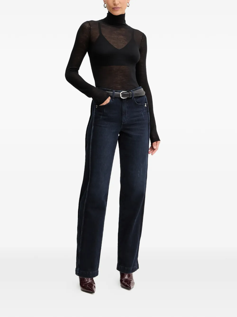 Patrizia Pepe logo-appliqué jeans - Blauw