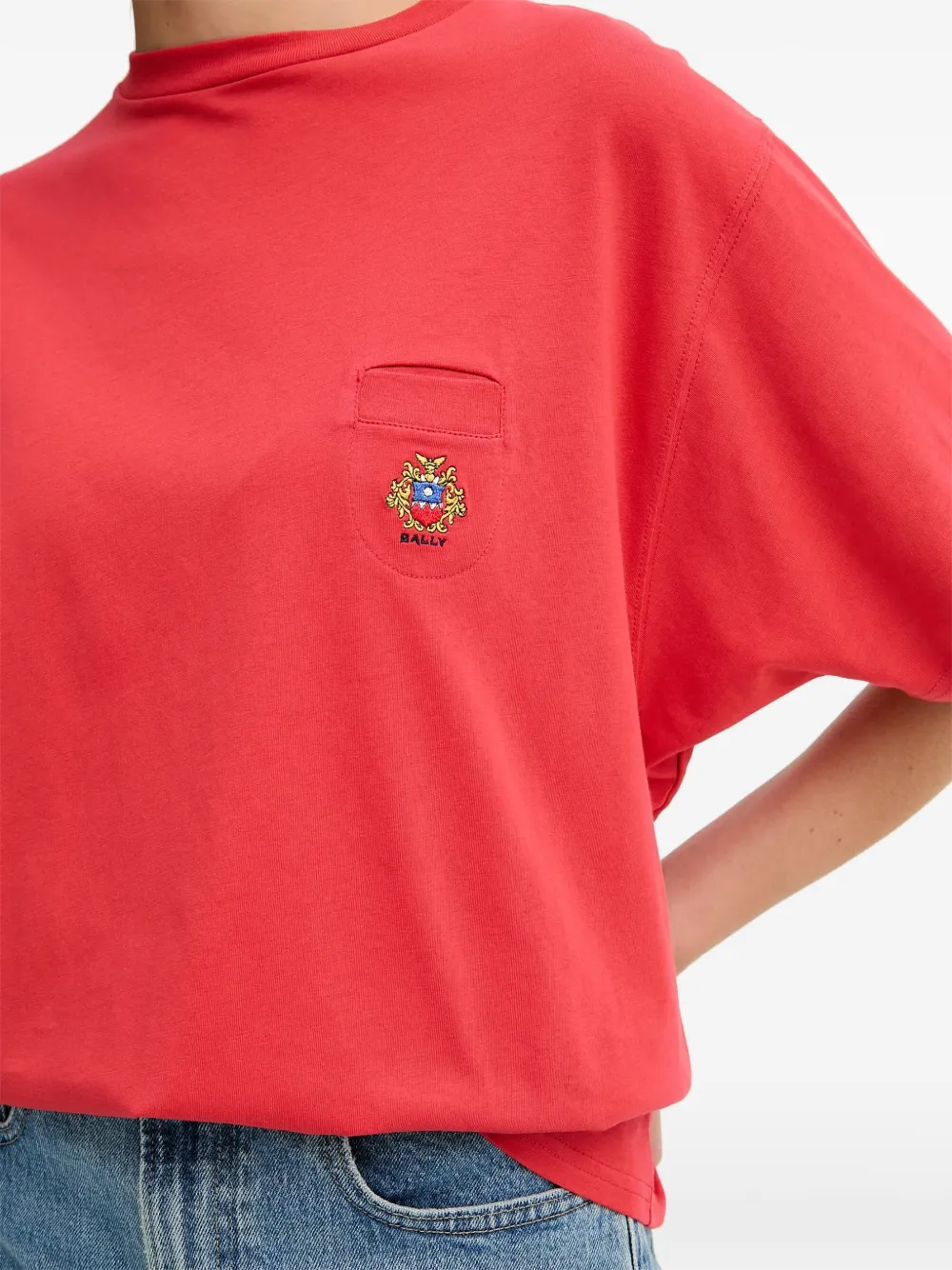 Bally T-shirt verfraaid met zakken Rood