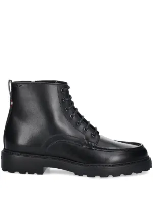 Jil Sander レースアップ レザーアンクルブーツ | ブラック | FARFETCH JP