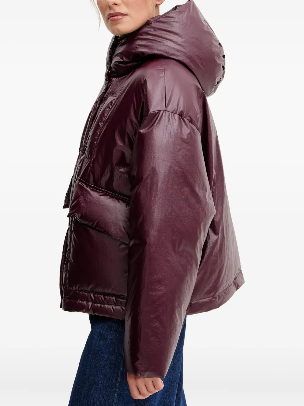 Patrizia Pepe Gewatteerd jack met capuchon Rood