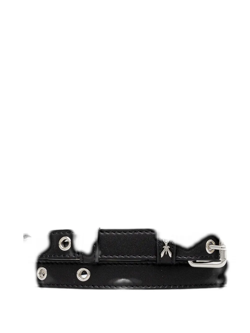 Patrizia Pepe Logo-charm Buckle Belt In Black