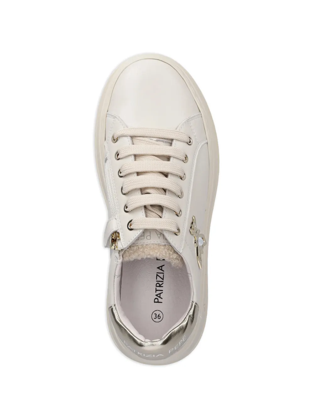 Patrizia Pepe girl Sneakers met ronde neus en Fly-detail Wit