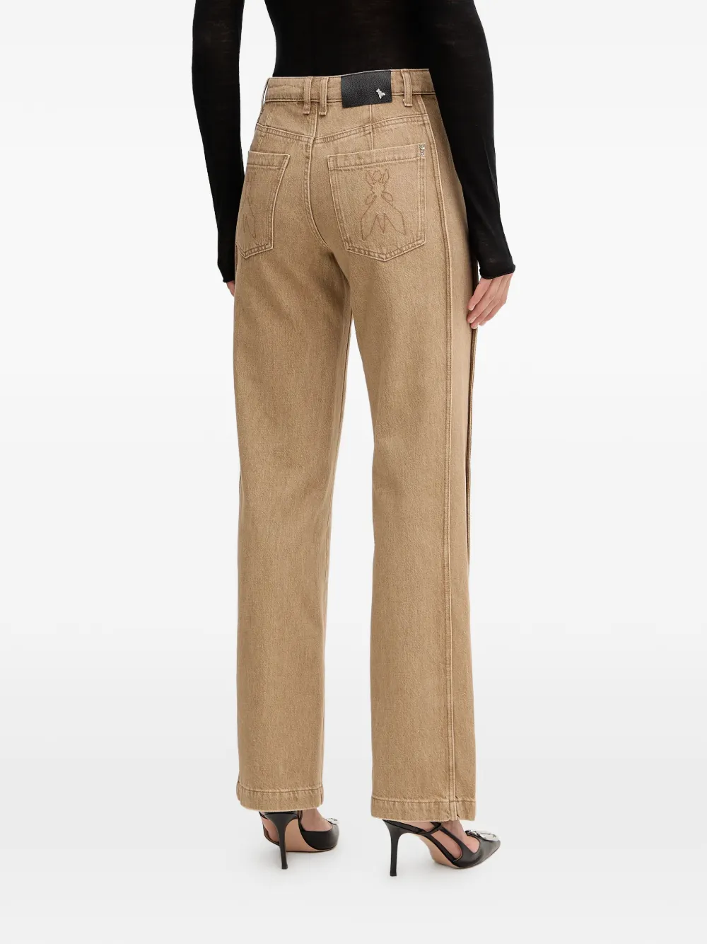 Patrizia Pepe Logo-appliqué Jeans - Neutrals 