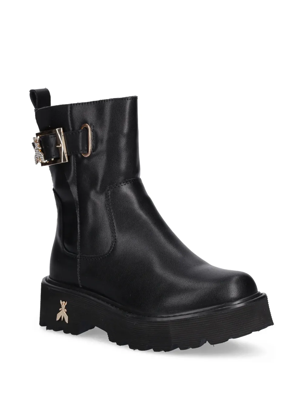 Patrizia Pepe girl Stivali con punta tonda e dettaglio Fly - Nero