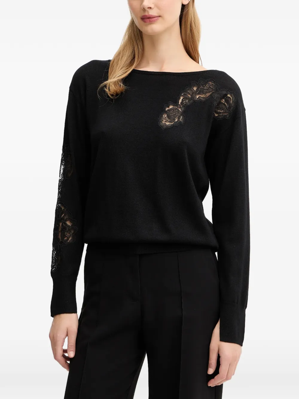 Blugirl Maglione a fiori - Nero