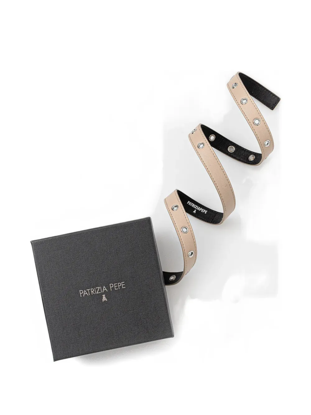 Patrizia Pepe Logo-charm Buckle Belt In Neutral