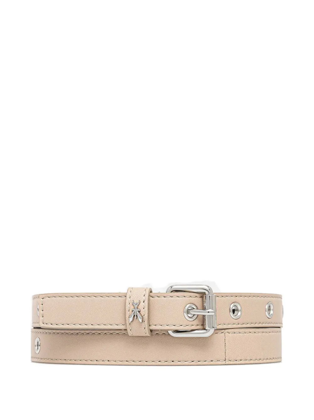 Patrizia Pepe Logo-charm Buckle Belt In Neutral
