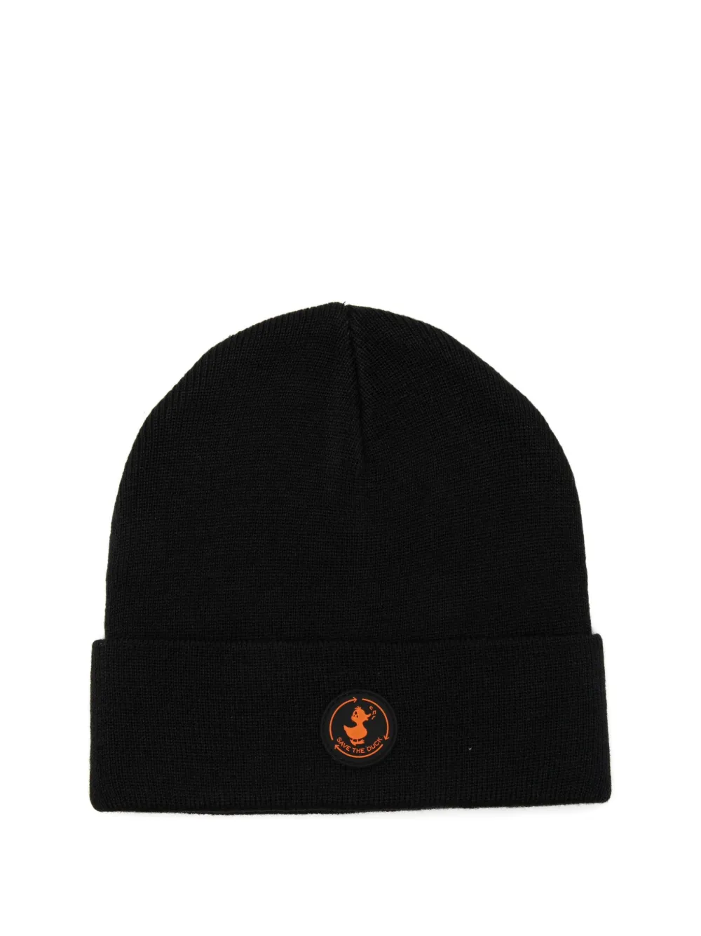 Save The Duck Kids logo patch beanie | Black | Image 1